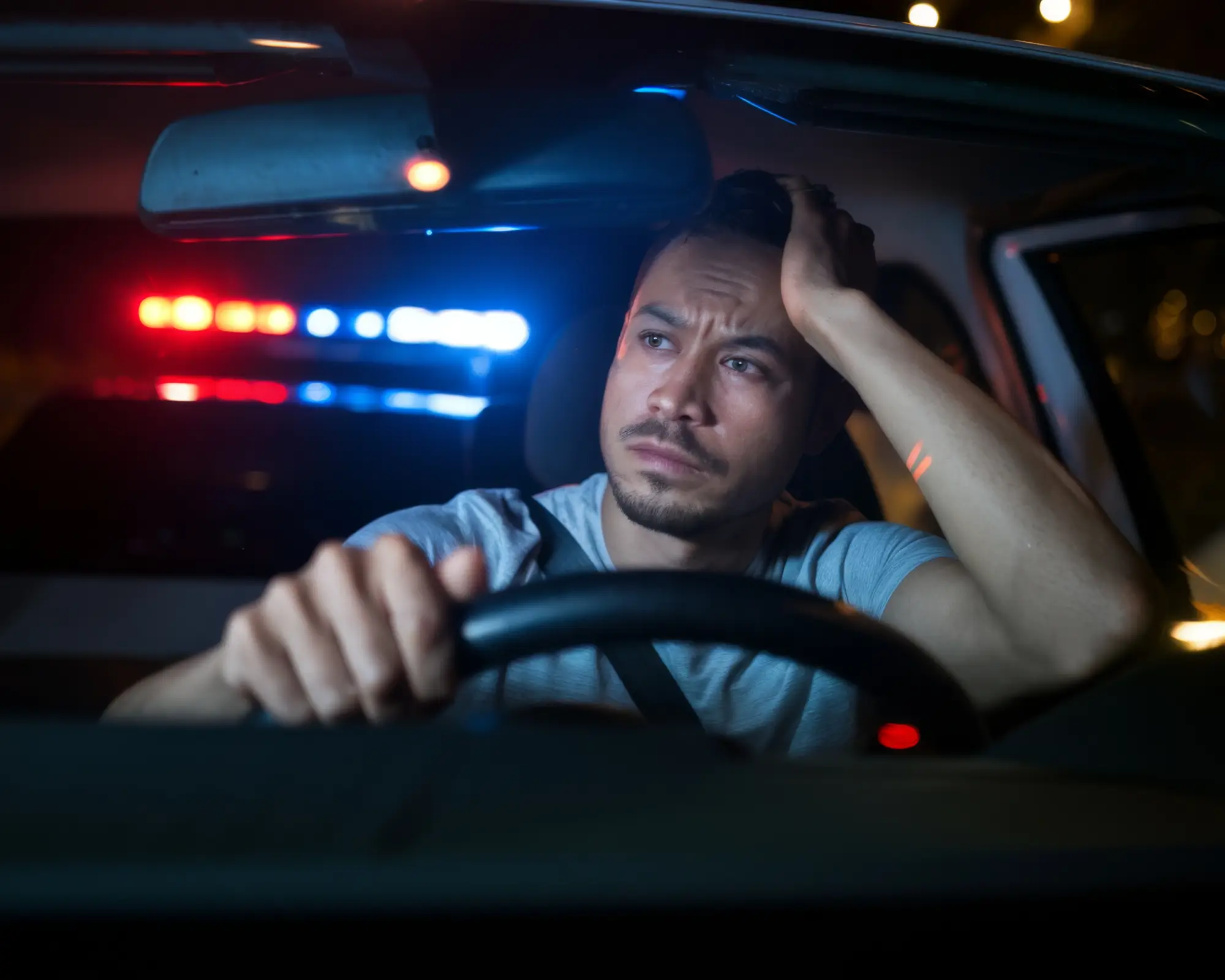 Traffic stop at night
