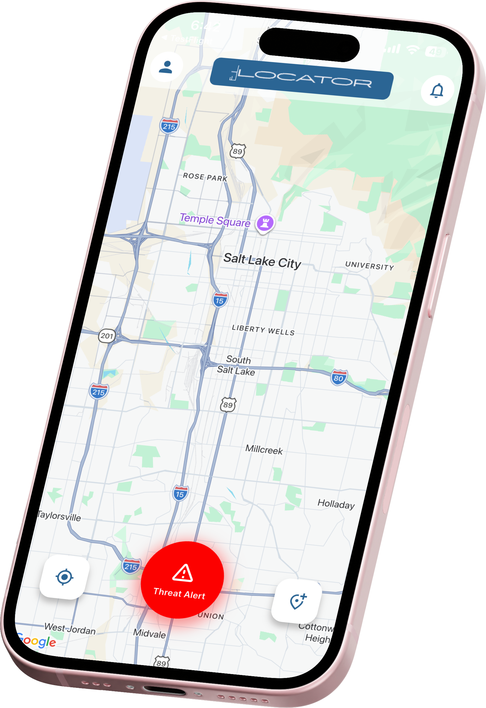 EL Locator App — Map with Road Alerts
